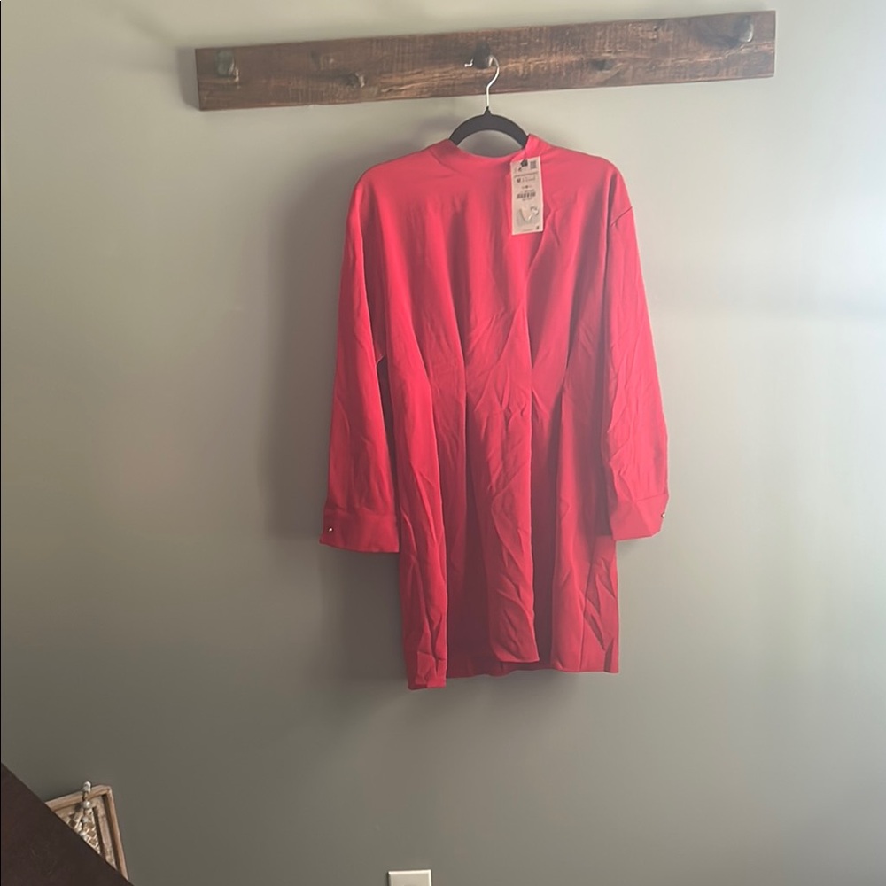 Zara Hot Pink Crew Neck Top